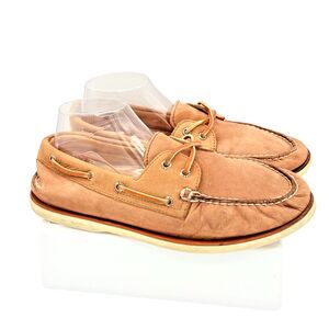 Sperry Top Sider Gold Cup Original Tan Leather 2 Eye Boat Shoes  Loafer Size 10M